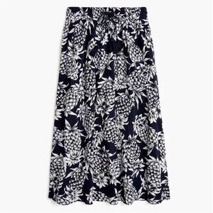 J.Crew Factory Pineapple Smocked-trim maxi skirt